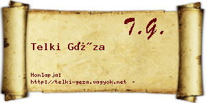 Telki Géza névjegykártya